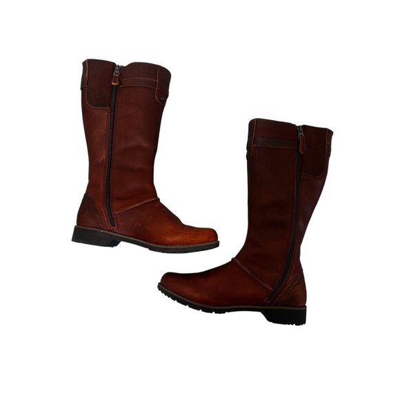 Sold Eddie Bauer Leather Tall Knee High Riding Boots 8 Women Brown Equestrian - Picture 16 of 16